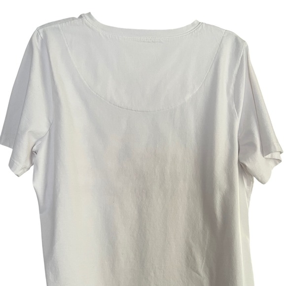 Denim & Company Womens White American Flag Stars Stripes Graphic T-Shirt Large - Picture 6 of 10